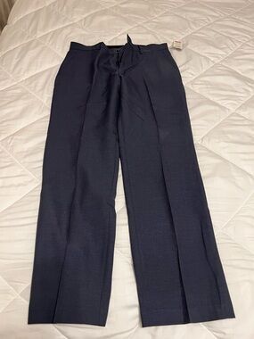 Alfani Men's Dark Navy Dress Pants - Pleated Front